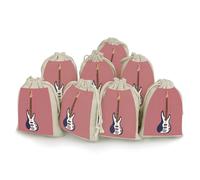 AQRJLPM Guitar Bass Music Musical Instruments Drawstring Pouches Reusable Burlap Soft Sachet Bag Multipurpose Cotton Small Jewelry Pouch for Party Wedding Storage Home Supplies (8 Pcs)