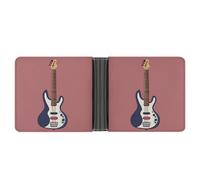 AQRJLPM Guitar Bass Music Musical Instruments Wallet with Money Clip Leather Bifold Wallet Slim Credit Card Holder Gift for Men