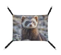 AQRJLPM Hairy Ferret Pet Hammock with Adjustable Straps and Metal Hooks Hanging Bed Soft Breathable Sleeping Hammock for Cats,Puppy,Rabbits,Small Animals