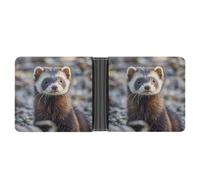 AQRJLPM Hairy Ferret Wallet with Money Clip Leather Bifold Wallet Slim Credit Card Holder Gift for Men
