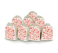 AQRJLPM Hand Drawn Heart Drawstring Pouches Reusable Burlap Soft Sachet Bag Multipurpose Cotton Small Jewelry Pouch for Party Wedding Storage Home Supplies (8 Pcs)
