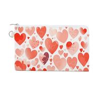 AQRJLPM Hand Drawn Heart Wallet Canvas Slim Lightweight Wallets Durable Zippered Card Holder for Men Women