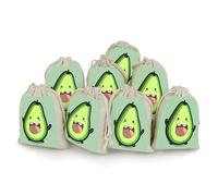 AQRJLPM Happy Cow Fruit Drawstring Pouches Reusable Burlap Soft Sachet Bag Multipurpose Cotton Small Jewelry Pouch for Party Wedding Storage Home Supplies (8 Pcs)