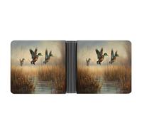 AQRJLPM Hunting Flying Wild Wallet with Money Clip Leather Bifold Wallet Slim Credit Card Holder Gift for Men