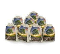 AQRJLPM Inspirational Tree Drawstring Pouches Reusable Burlap Soft Sachet Bag Multipurpose Cotton Small Jewelry Pouch for Party Wedding Storage Home Supplies (8 Pcs)