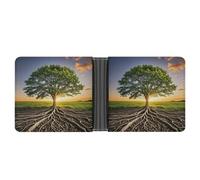 AQRJLPM Inspirational Tree Wallet with Money Clip Leather Bifold Wallet Slim Credit Card Holder Gift for Men