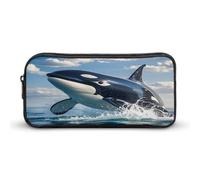 AQRJLPM Killer Whale Pencil Pouch Big Capacity Simple Marker Pouch Portable Aesthetic Zipper Pencil Case