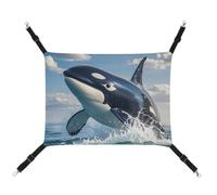 AQRJLPM Killer Whale Pet Hammock with Adjustable Straps and Metal Hooks Hanging Bed Soft Breathable Sleeping Hammock for Cats,Puppy,Rabbits,Small Animals