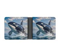 AQRJLPM Killer Whale Wallet with Money Clip Leather Bifold Wallet Slim Credit Card Holder Gift for Men