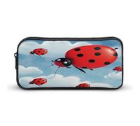 AQRJLPM Ladybug And Cloud Pencil Pouch Big Capacity Simple Marker Pouch Portable Aesthetic Zipper Pencil Case