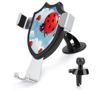 AQRJLPM Ladybug and Cloud Phone Holder Car Hands-Free Mount Holders for Dashboard Windshield Vent Metal Hook Clip Cell Phone Mount for All Smartphones & Car Models