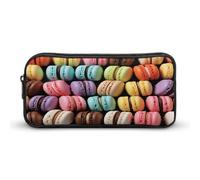 AQRJLPM Macaron Biscuit Flavored Pastries Pencil Pouch Big Capacity Simple Marker Pouch Portable Aesthetic Zipper Pencil Case