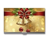AQRJLPM Merry Christmas Business Card Holder Business Card Case Pocket Card Holders Metal Slim Name Card Holder Professional Multi Wallet Credit Card ID Case for Men Women, silver, One Size