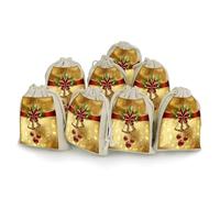AQRJLPM Merry Christmas Drawstring Pouches Reusable Burlap Soft Sachet Bag Multipurpose Cotton Small Jewelry Pouch for Party Wedding Storage Home Supplies (8 Pcs)