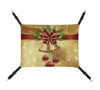 AQRJLPM Merry Christmas Pet Hammock with Adjustable Straps and Metal Hooks Hanging Bed Soft Breathable Sleeping Hammock for Cats,Puppy,Rabbits,Small Animals