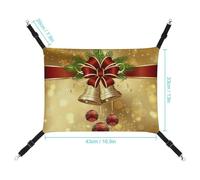 AQRJLPM Merry Christmas Pet Hammock with Adjustable Straps and Metal Hooks Hanging Bed Soft Breathable Sleeping Hammock for Cats,Puppy,Rabbits,Small Animals