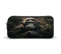 AQRJLPM Monkey in Jungle Pencil Pouch Big Capacity Simple Marker Pouch Portable Aesthetic Zipper Pencil Case