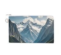 AQRJLPM Mountains And Rivers Wallet Canvas Slim Lightweight Wallets Durable Zippered Card Holder for Men Women