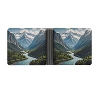 AQRJLPM Mountains And Rivers Wallet with Money Clip Leather Bifold Wallet Slim Credit Card Holder Gift for Men