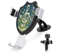 AQRJLPM Musical Note Floral Phone Holder Car Hands-Free Mount Holders for Dashboard Windshield Vent Metal Hook Clip Cell Phone Mount for All Smartphones & Car Models
