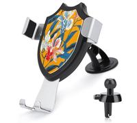 AQRJLPM Mustard Yellow Pattern Phone Holder Car Hands-Free Mount Holders for Dashboard Windshield Vent Metal Hook Clip Cell Phone Mount for All Smartphones & Car Models