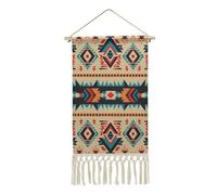 AQRJLPM Native American Wall Artwork Painting with Tassels Long Vertical Wall Tapestry Cotton And Linen Hanging Poster Decoration for Bedroom Living Room Dorm Office