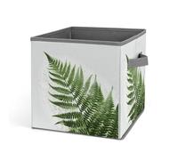 AQRJLPM Natural Plant Silhouette Fern Leaf Stackable Large Storage Bins, Oxford Fabric Storage Cubes With Double Handles,Storage Containers For Clothing, Toys, Books, Drinks
