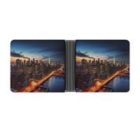 AQRJLPM New York City Scenery Wallet with Money Clip Leather Bifold Wallet Slim Credit Card Holder Gift for Men