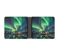 AQRJLPM Northern Lights Wallet with Money Clip Leather Bifold Wallet Slim Credit Card Holder Gift for Men