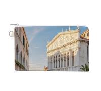 AQRJLPM Old Buildings Wallet Canvas Slim Lightweight Wallets Durable Zippered Card Holder for Men Women