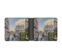 AQRJLPM Old Buildings Wallet with Money Clip Leather Bifold Wallet Slim Credit Card Holder Gift for Men