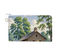 AQRJLPM Outer House Wallet Canvas Slim Lightweight Wallets Durable Zippered Card Holder for Men Women