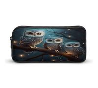 AQRJLPM Owl on Tree Pencil Pouch Big Capacity Simple Marker Pouch Portable Aesthetic Zipper Pencil Case