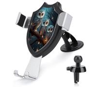 AQRJLPM Owl on Tree Phone Holder Car Hands-Free Mount Holders for Dashboard Windshield Vent Metal Hook Clip Cell Phone Mount for All Smartphones & Car Models