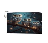 AQRJLPM Owl on Tree Wallet Canvas Slim Lightweight Wallets Durable Zippered Card Holder for Men Women