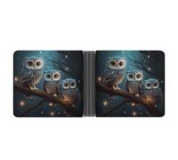 AQRJLPM Owl on Tree Wallet with Money Clip Leather Bifold Wallet Slim Credit Card Holder Gift for Men