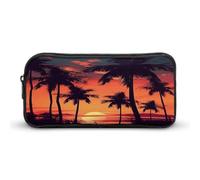 AQRJLPM Palm Tree Summer Sunset Pencil Pouch Big Capacity Simple Marker Pouch Portable Aesthetic Zipper Pencil Case