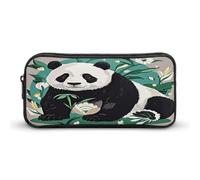 AQRJLPM Panda Graphic Black And White Pencil Pouch Big Capacity Simple Marker Pouch Portable Aesthetic Zipper Pencil Case