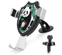 AQRJLPM Panda Graphic Black and White Phone Holder Car Hands-Free Mount Holders for Dashboard Windshield Vent Metal Hook Clip Cell Phone Mount for All Smartphones & Car Models