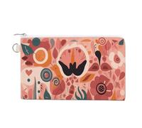 AQRJLPM Plant Elements Pattern Wallet Canvas Slim Lightweight Wallets Durable Zippered Card Holder for Men Women