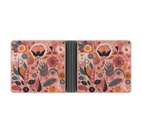 AQRJLPM Plant Elements Pattern Wallet with Money Clip Leather Bifold Wallet Slim Credit Card Holder Gift for Men