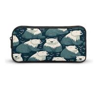 AQRJLPM Polar Bear Pattern Pencil Pouch Big Capacity Simple Marker Pouch Portable Aesthetic Zipper Pencil Case