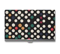 AQRJLPM Polka Dot Business Card Holder Business Card Case Pocket Card Holders Metal Slim Name Card Holder Professional Multi Wallet Credit Card ID Case for Men Women, silver, One Size