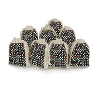 AQRJLPM Polka Dot Drawstring Pouches Reusable Burlap Soft Sachet Bag Multipurpose Cotton Small Jewelry Pouch for Party Wedding Storage Home Supplies (8 Pcs)