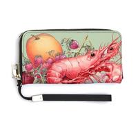 AQRJLPM Pomegranates And Fruits Wallet Leather Zipper Around Clutch Wallet Large Capacity Purse with Wristlet Strap, white, 20.0*10.5cm, Wallet