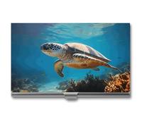 AQRJLPM Protect Marine Life Business Card Holder Business Card Case Pocket Card Holders Metal Slim Name Card Holder Professional Multi Wallet Credit Card ID Case for Men Women, silver, One Size