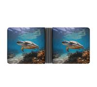 AQRJLPM Protect Marine Life Wallet with Money Clip Leather Bifold Wallet Slim Credit Card Holder Gift for Men
