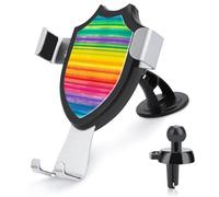 AQRJLPM Rainbow Colored Striped Phone Holder Car Hands-Free Mount Holders for Dashboard Windshield Vent Metal Hook Clip Cell Phone Mount for All Smartphones & Car Models
