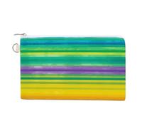 AQRJLPM Rainbow Colored Striped Wallet Canvas Slim Lightweight Wallets Durable Zippered Card Holder for Men Women