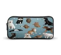 AQRJLPM Raining Cats & Dogs Pencil Pouch Big Capacity Simple Marker Pouch Portable Aesthetic Zipper Pencil Case